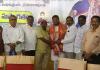జిల్లా రైస్ మిల్లర్స్ ఉపాధ్యక్షుడు సయ్యద్ పాషాను సన్మానించిన పలుస శంకర్ గౌడ్.