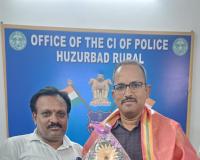 హుజురాబాద్ రూరల్ సీఐ శ్రీనివాస్‌కు ఘన సన్మానం.